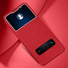Funda de Cuero Cartera con Soporte Carcasa L01 para Huawei Enjoy 10 Plus Rojo