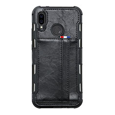 Funda de Cuero Cartera con Soporte Carcasa L01 para Huawei Nova 3e Negro