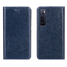 Funda de Cuero Cartera con Soporte Carcasa L01 para Huawei Nova 7 5G Azul