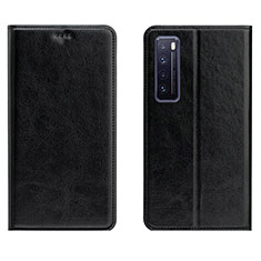 Funda de Cuero Cartera con Soporte Carcasa L01 para Huawei Nova 7 5G Negro