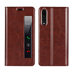 Funda de Cuero Cartera con Soporte Carcasa L01 para Huawei P20 Pro Marron