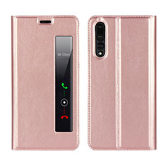 Funda de Cuero Cartera con Soporte Carcasa L01 para Huawei P20 Pro Oro Rosa