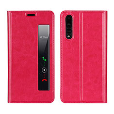 Funda de Cuero Cartera con Soporte Carcasa L01 para Huawei P20 Pro Rojo