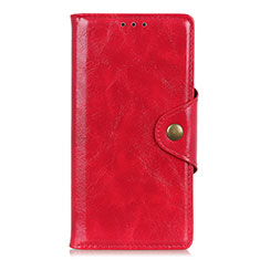 Funda de Cuero Cartera con Soporte Carcasa L01 para Huawei Y8p Rojo