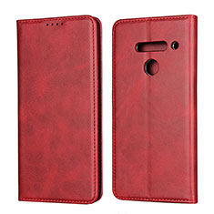 Funda de Cuero Cartera con Soporte Carcasa L01 para LG V50 ThinQ 5G Rojo