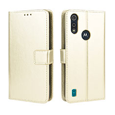 Funda de Cuero Cartera con Soporte Carcasa L01 para Motorola Moto E6s (2020) Oro