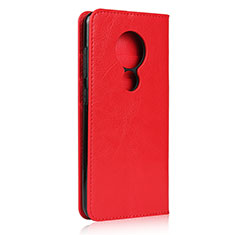 Funda de Cuero Cartera con Soporte Carcasa L01 para Nokia 7.2 Rojo