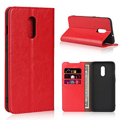 Funda de Cuero Cartera con Soporte Carcasa L01 para OnePlus 7 Rojo