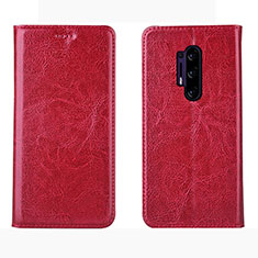 Funda de Cuero Cartera con Soporte Carcasa L01 para OnePlus 8 Pro Rojo