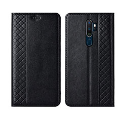 Funda de Cuero Cartera con Soporte Carcasa L01 para Oppo A11 Negro