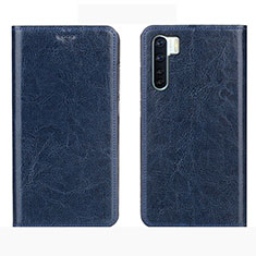 Funda de Cuero Cartera con Soporte Carcasa L01 para Oppo A91 Azul