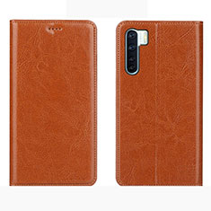 Funda de Cuero Cartera con Soporte Carcasa L01 para Oppo A91 Naranja