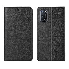 Funda de Cuero Cartera con Soporte Carcasa L01 para Oppo A92 Negro