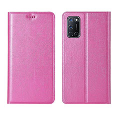 Funda de Cuero Cartera con Soporte Carcasa L01 para Oppo A92 Rosa