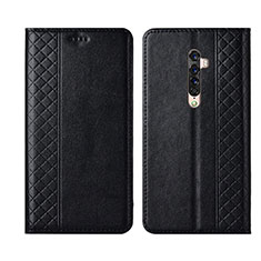 Funda de Cuero Cartera con Soporte Carcasa L01 para Oppo Reno2 Negro