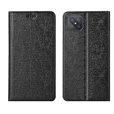 Funda de Cuero Cartera con Soporte Carcasa L01 para Oppo Reno4 Z 5G Negro