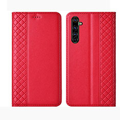 Funda de Cuero Cartera con Soporte Carcasa L01 para Realme X50 Pro 5G Rojo