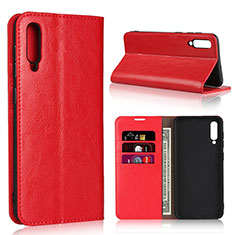 Funda de Cuero Cartera con Soporte Carcasa L01 para Samsung Galaxy A30S Rojo