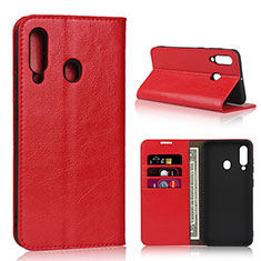 Funda de Cuero Cartera con Soporte Carcasa L01 para Samsung Galaxy A60 Rojo