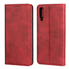 Funda de Cuero Cartera con Soporte Carcasa L01 para Samsung Galaxy A70 Rojo