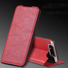 Funda de Cuero Cartera con Soporte Carcasa L01 para Samsung Galaxy A90 4G Rojo