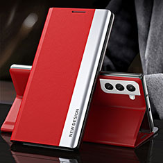 Funda de Cuero Cartera con Soporte Carcasa L01 para Samsung Galaxy S21 FE 5G Rojo