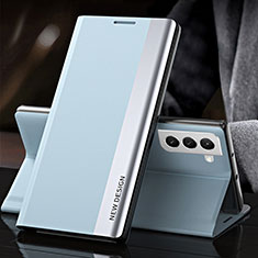 Funda de Cuero Cartera con Soporte Carcasa L01 para Samsung Galaxy S21 Plus 5G Azul Claro