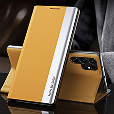 Funda de Cuero Cartera con Soporte Carcasa L01 para Samsung Galaxy S23 Ultra 5G Amarillo