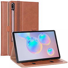 Funda de Cuero Cartera con Soporte Carcasa L01 para Samsung Galaxy Tab S6 10.5 SM-T860 Naranja