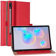 Funda de Cuero Cartera con Soporte Carcasa L01 para Samsung Galaxy Tab S6 10.5 SM-T860 Rojo