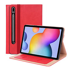 Funda de Cuero Cartera con Soporte Carcasa L01 para Samsung Galaxy Tab S7 4G 11 SM-T875 Rojo