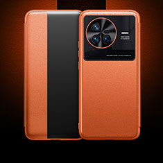 Funda de Cuero Cartera con Soporte Carcasa L01 para Vivo X80 5G Naranja