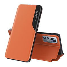 Funda de Cuero Cartera con Soporte Carcasa L01 para Xiaomi Mi 12 5G Naranja