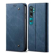 Funda de Cuero Cartera con Soporte Carcasa L01 para Xiaomi Mi Note 10 Azul