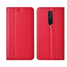 Funda de Cuero Cartera con Soporte Carcasa L01 para Xiaomi Poco X2 Rojo