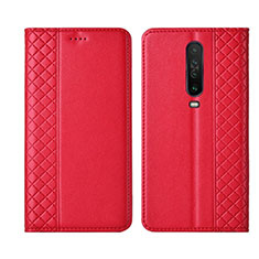 Funda de Cuero Cartera con Soporte Carcasa L01 para Xiaomi Redmi K30 4G Rojo