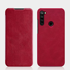 Funda de Cuero Cartera con Soporte Carcasa L01 para Xiaomi Redmi Note 8T Rojo