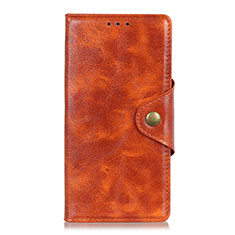 Funda de Cuero Cartera con Soporte Carcasa L01 para Xiaomi Redmi Note 9 Pro Naranja