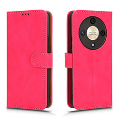 Funda de Cuero Cartera con Soporte Carcasa L01Z para Huawei Honor X9b 5G Rosa Roja