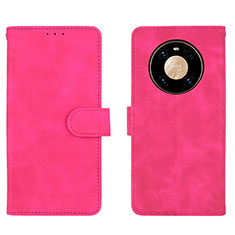 Funda de Cuero Cartera con Soporte Carcasa L01Z para Huawei Mate 40 Pro Rosa Roja