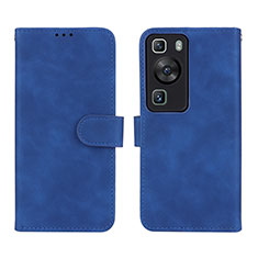Funda de Cuero Cartera con Soporte Carcasa L01Z para Huawei P60 Azul