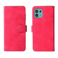 Funda de Cuero Cartera con Soporte Carcasa L01Z para Motorola Moto Edge 20 Lite 5G Rosa Roja