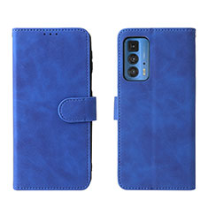 Funda de Cuero Cartera con Soporte Carcasa L01Z para Motorola Moto Edge 20 Pro 5G Azul