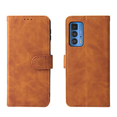 Funda de Cuero Cartera con Soporte Carcasa L01Z para Motorola Moto Edge 20 Pro 5G Marron