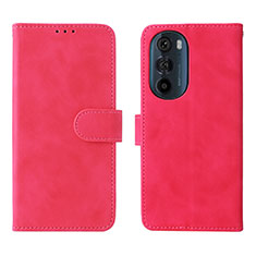 Funda de Cuero Cartera con Soporte Carcasa L01Z para Motorola Moto Edge Plus (2022) 5G Rosa Roja
