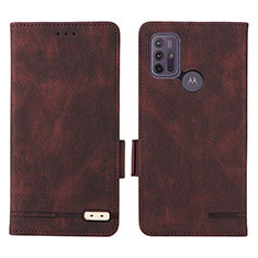 Funda de Cuero Cartera con Soporte Carcasa L01Z para Motorola Moto G10 Marron