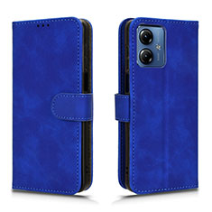 Funda de Cuero Cartera con Soporte Carcasa L01Z para Motorola Moto G14 Azul