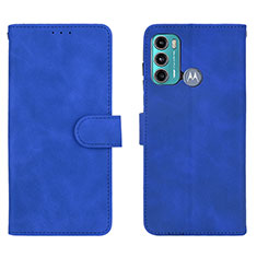 Funda de Cuero Cartera con Soporte Carcasa L01Z para Motorola Moto G60 Azul