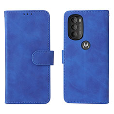 Funda de Cuero Cartera con Soporte Carcasa L01Z para Motorola Moto G71 5G Azul