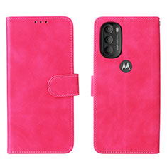 Funda de Cuero Cartera con Soporte Carcasa L01Z para Motorola Moto G71 5G Rosa Roja